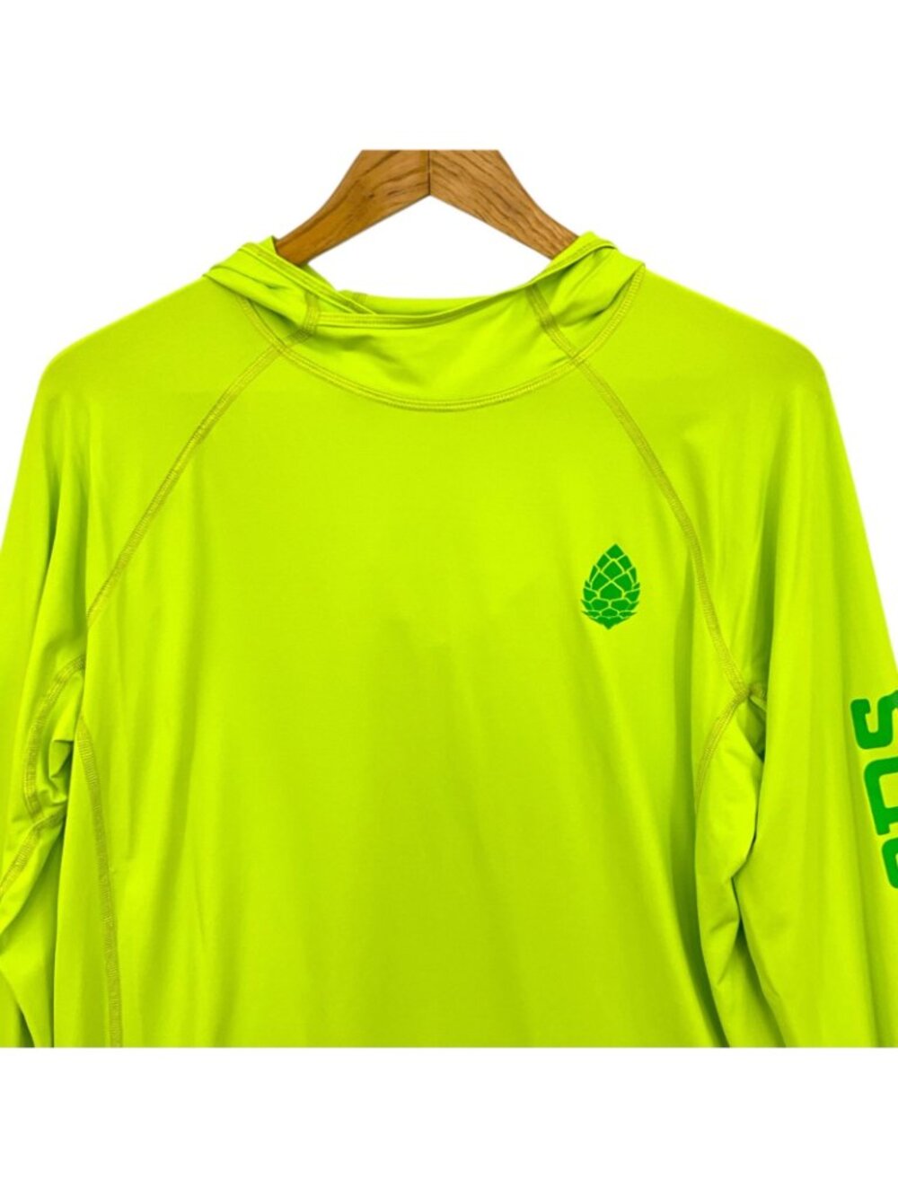 Stio Hylas Hooded Sun Shirt Mens Large Green Long Sleeve UPF 50+ Performance - Picture 2 of 12